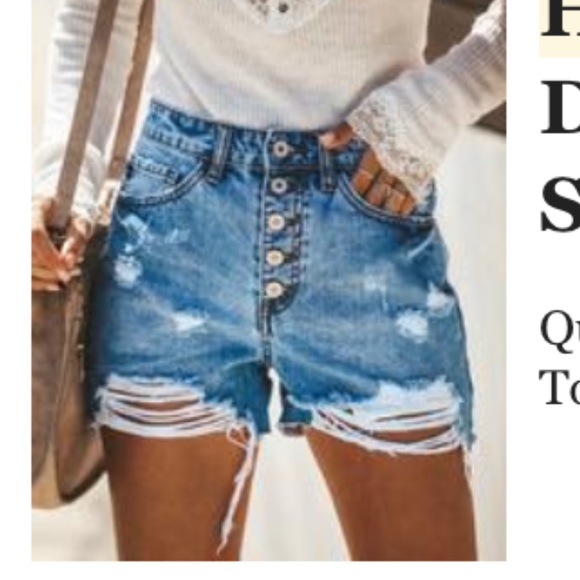 Vici Pants - Hot momma high rise distressed denim shorts